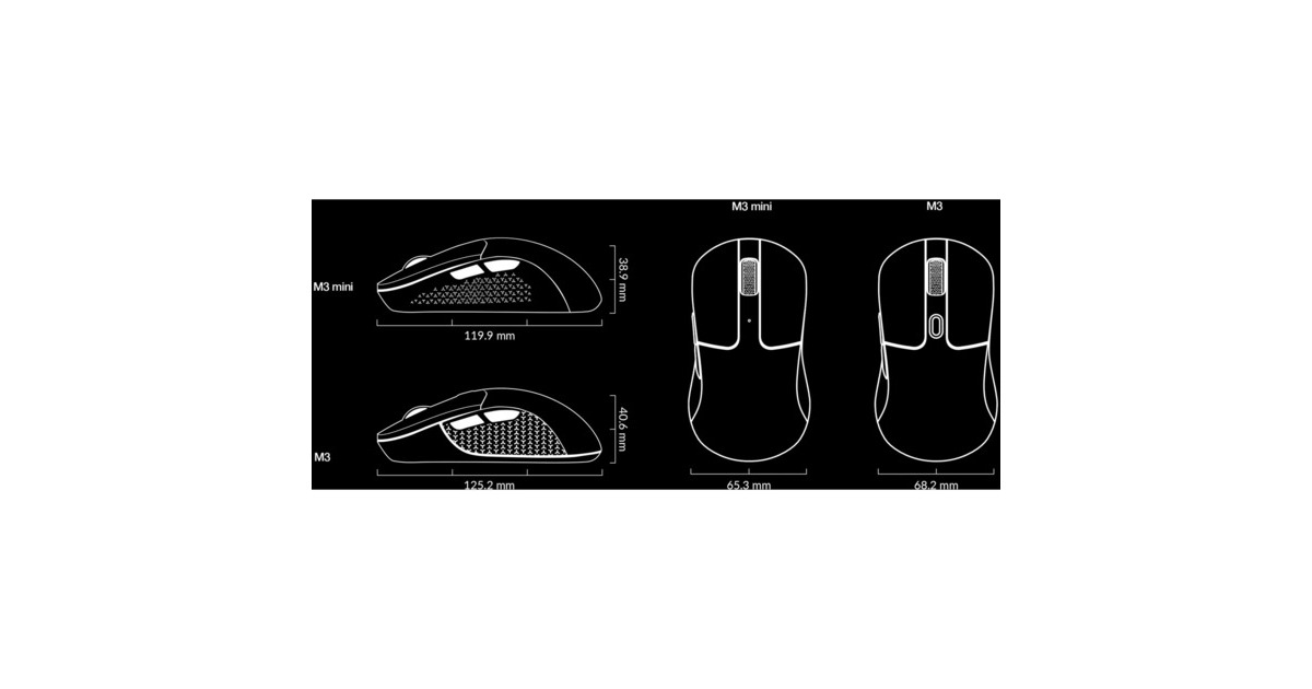 KeychronM3 Mini Wireless gaming muis  (Wit, 100 - 26.000 dpi)