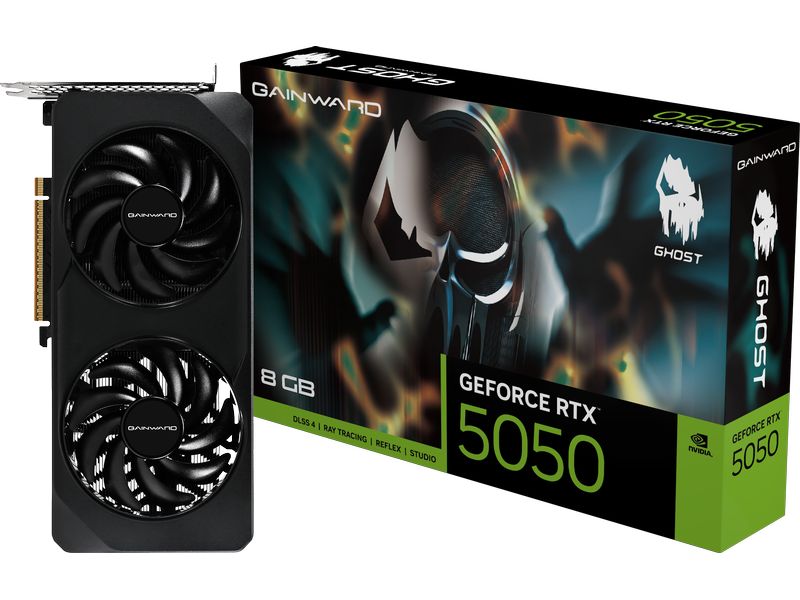 Gainward Grafikkarte RTX5050 Ghost 8 GB GDDR6 Effiziente Mid-Range-Grafikkarte mit 8 GB GDDR6 für flüssiges Full-HD-Gaming
