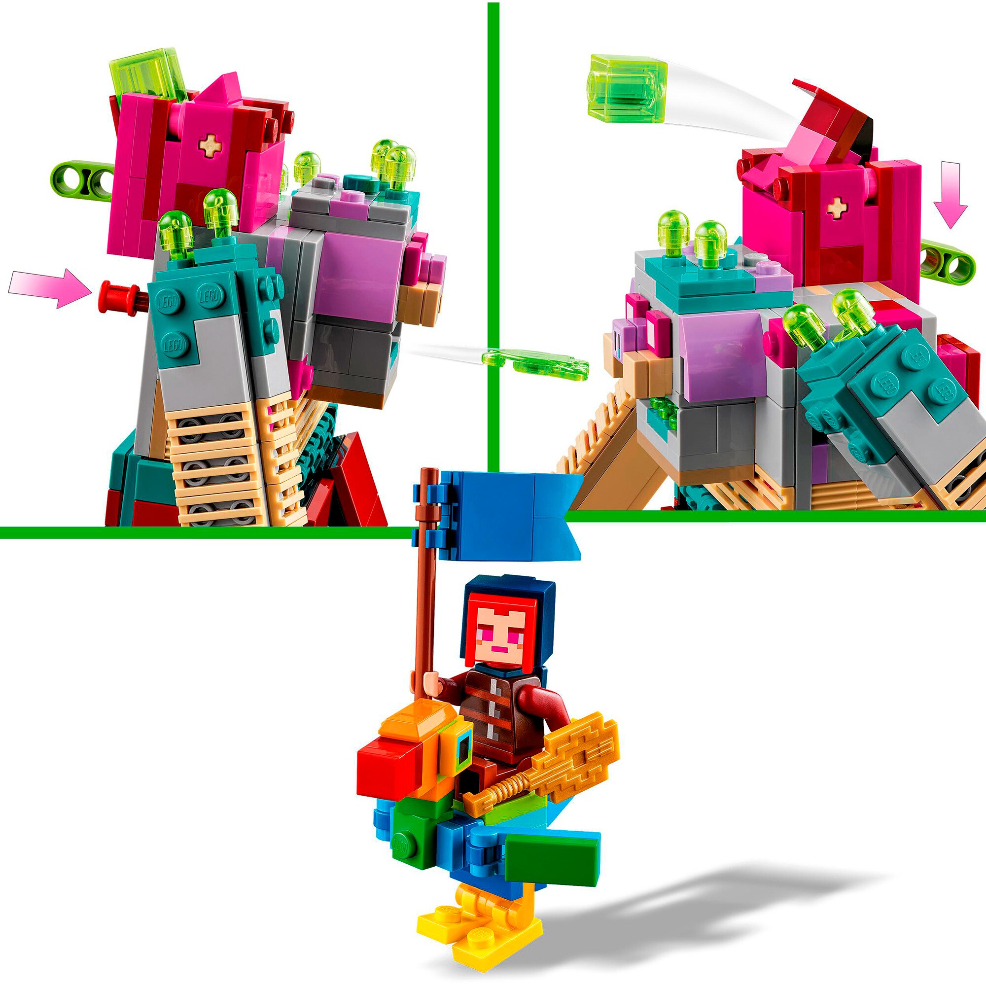 LEGO Konstruktionsspielzeug Minecraft Showdown mit dem Verschlinger