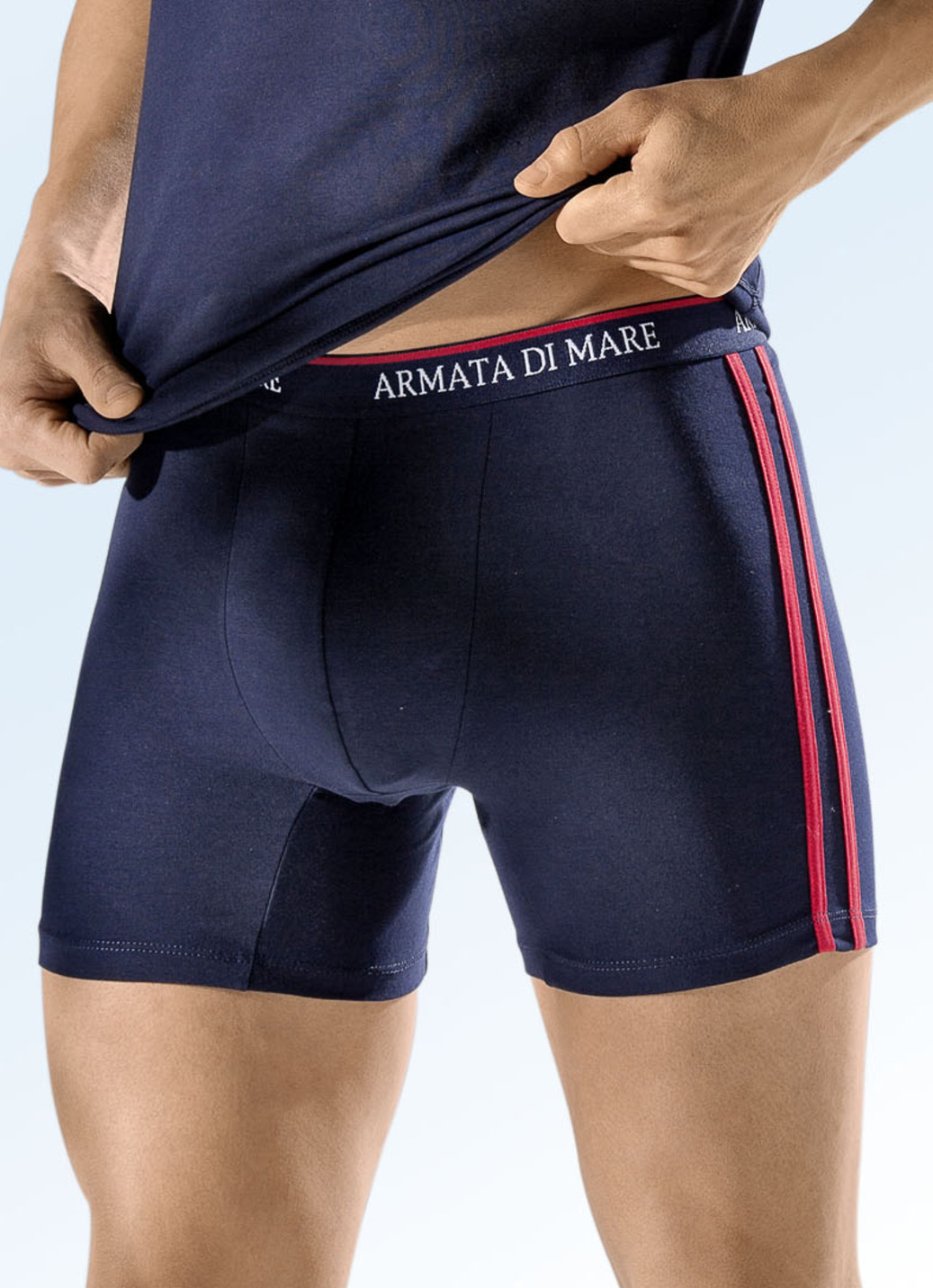 Viererpack Pants, uni mit Kontraststreifen