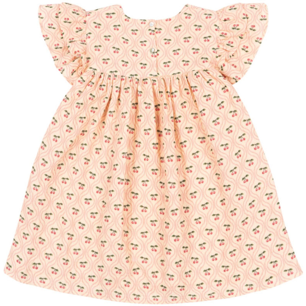Køb Konges Sløjd Cherry Pink Motif Coco Kjole GOTS