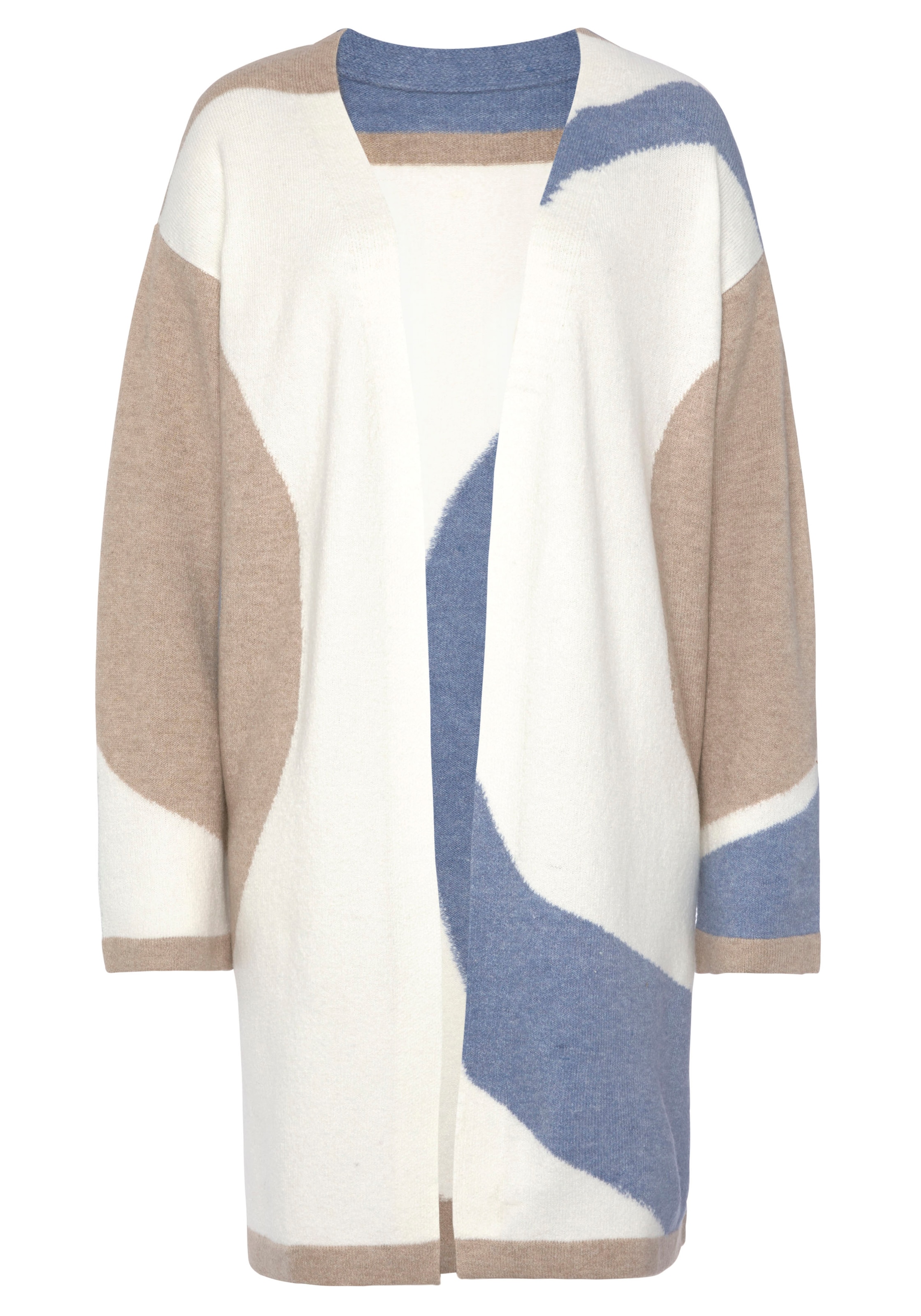 LASCANA Longstrickjacke , mit Muster, weicher Cardigan, bequeme Passform