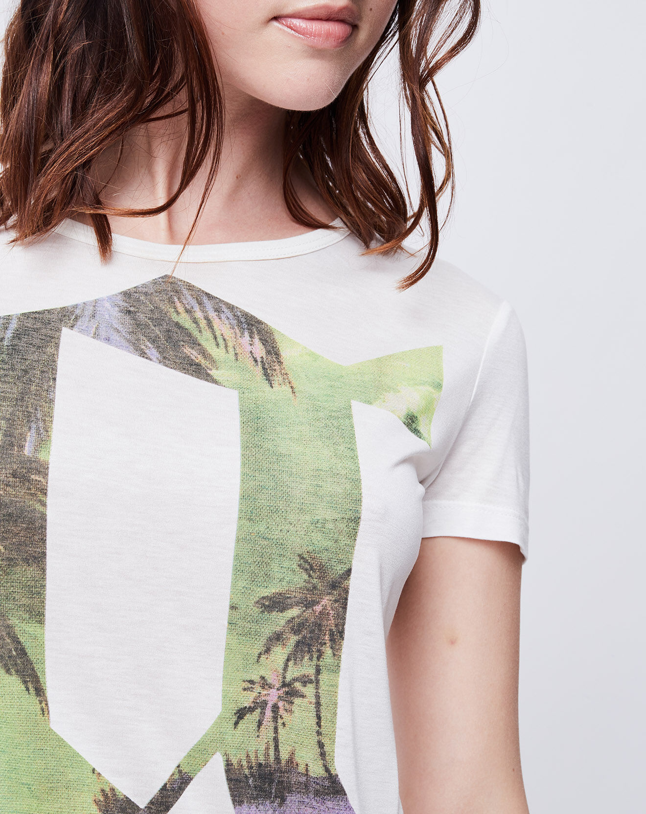 John Galliano T-Shirt imprimé blanc cassé/vert/rose