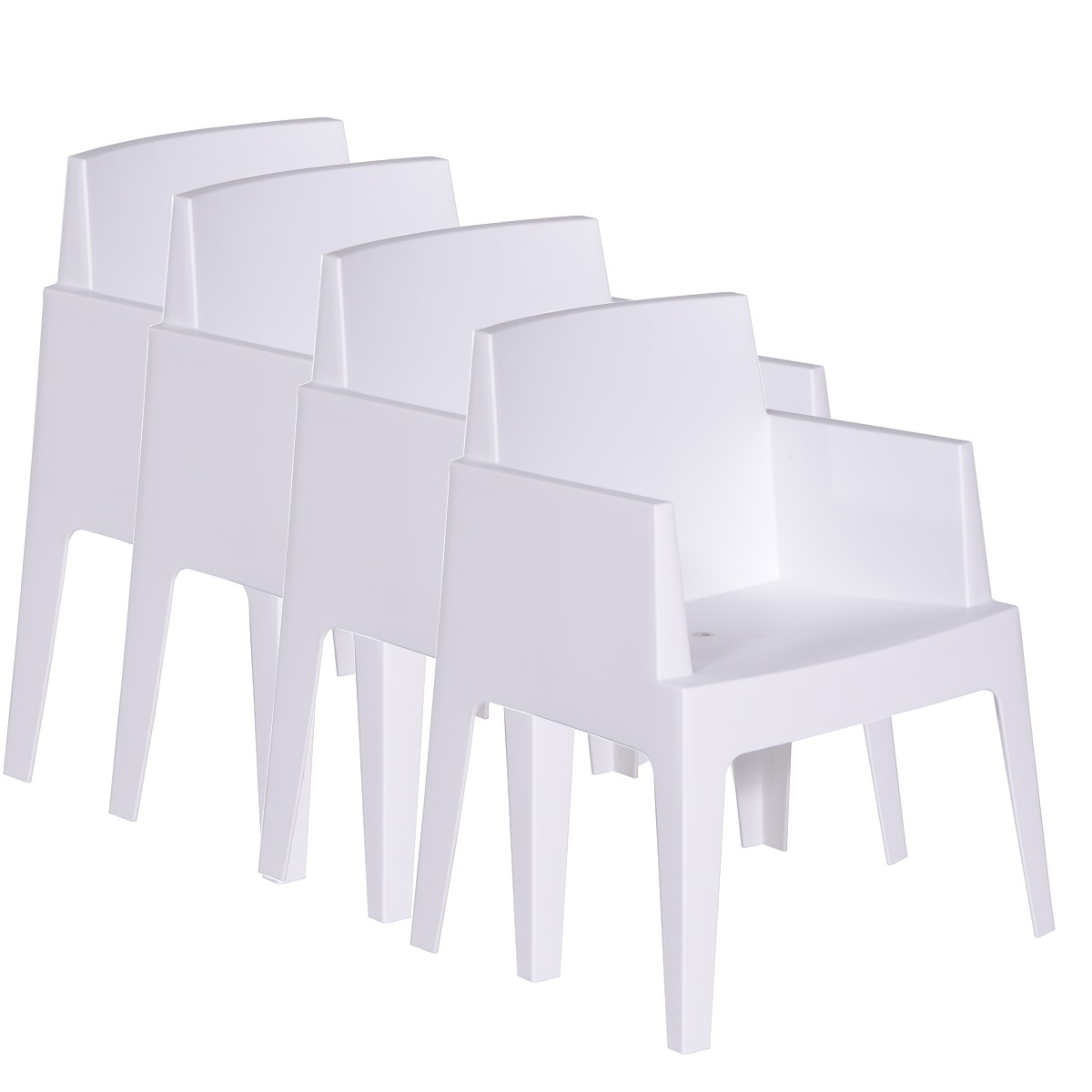 Garden Impressions Box 4 stuks witte tuinstoelen