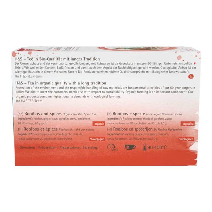 H&S Wintertee Bio Rooibos-Gewürze Filterbeutel, 20X2.0 g