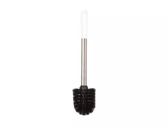 Brosse WC avec support en céramique Blanc brillant