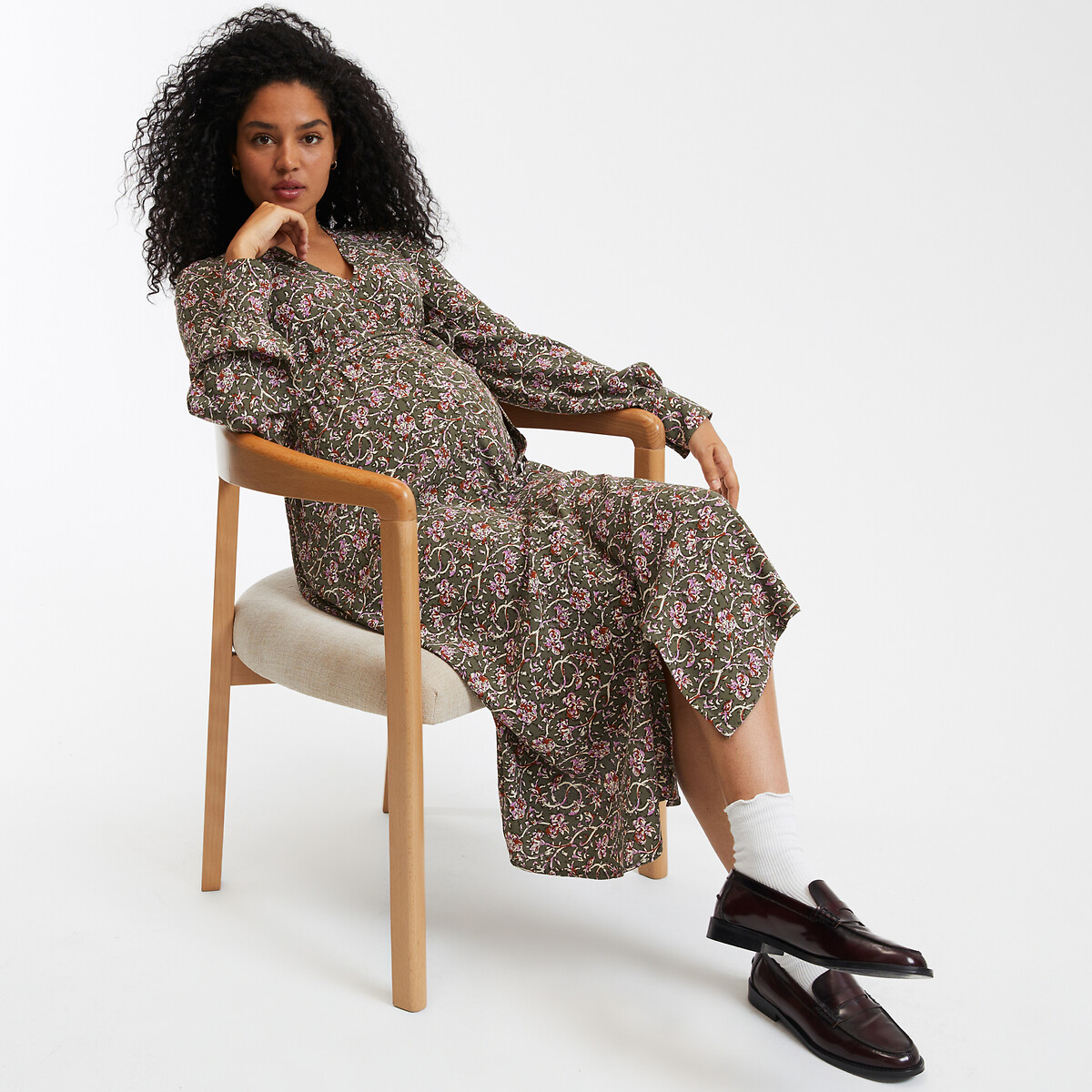 LA REDOUTE COLLECTIONS<br>Vestido longo de maternidade, estampa floral