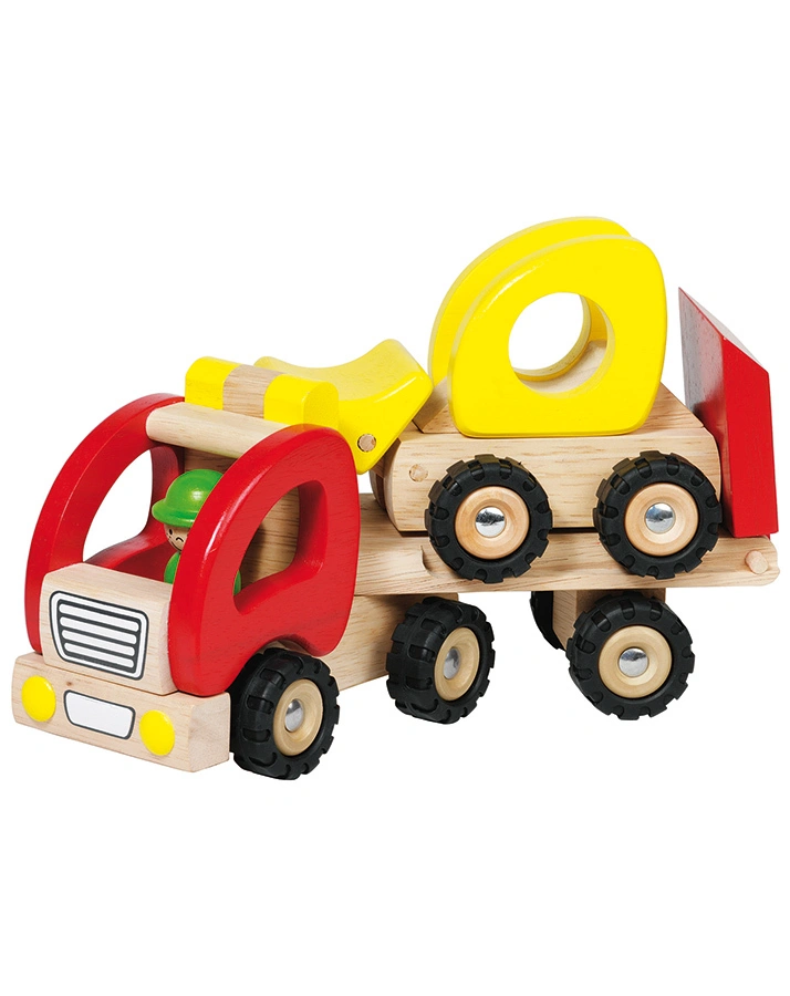 Auto TIEFLADER aus Holz in bunt