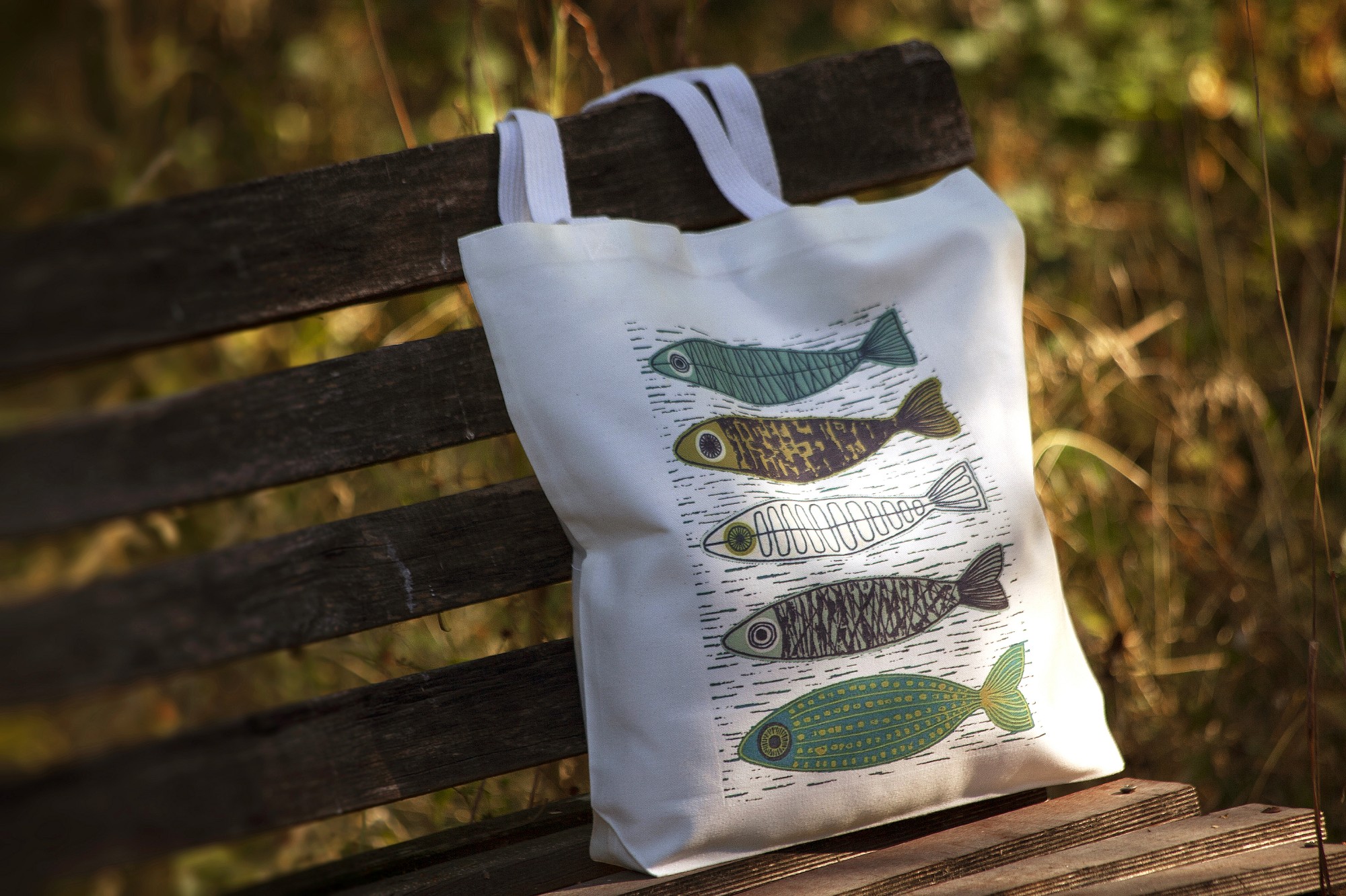 Stoffbeutel '5 Fische', multicolor, L 40 cm, B 9 cm, H 40 cm günstig bestellen