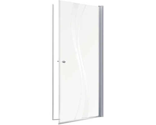 Douchedeur in nis met draaideur SCHULTE Alexa Style 2.0 ExpressPlus 80 cm profiel aluminium glasdecor Liane vuilafstotende glascoating