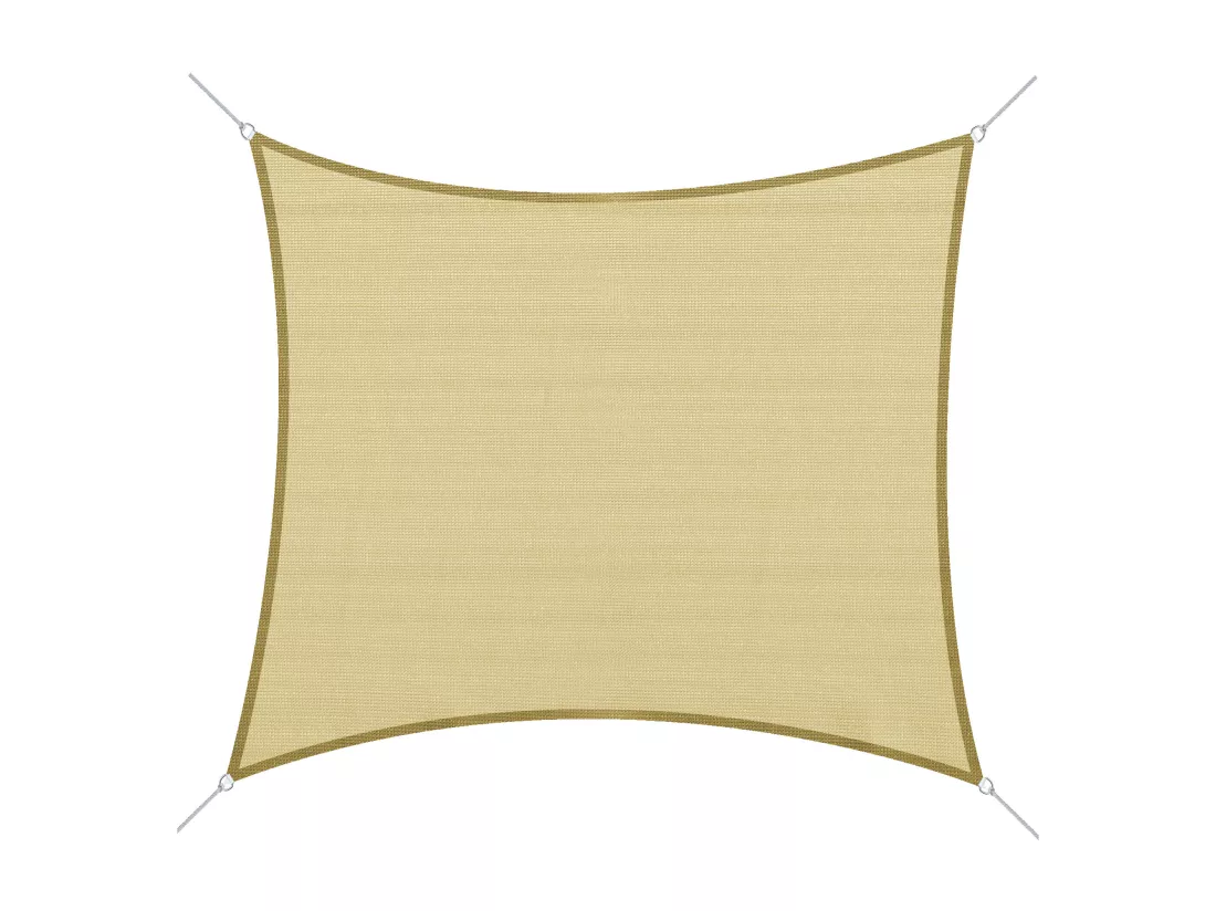 Voile d'ombrage rectangulaire 3 x 4 m polyéthylène haute densité résistant aux UV coloris sable