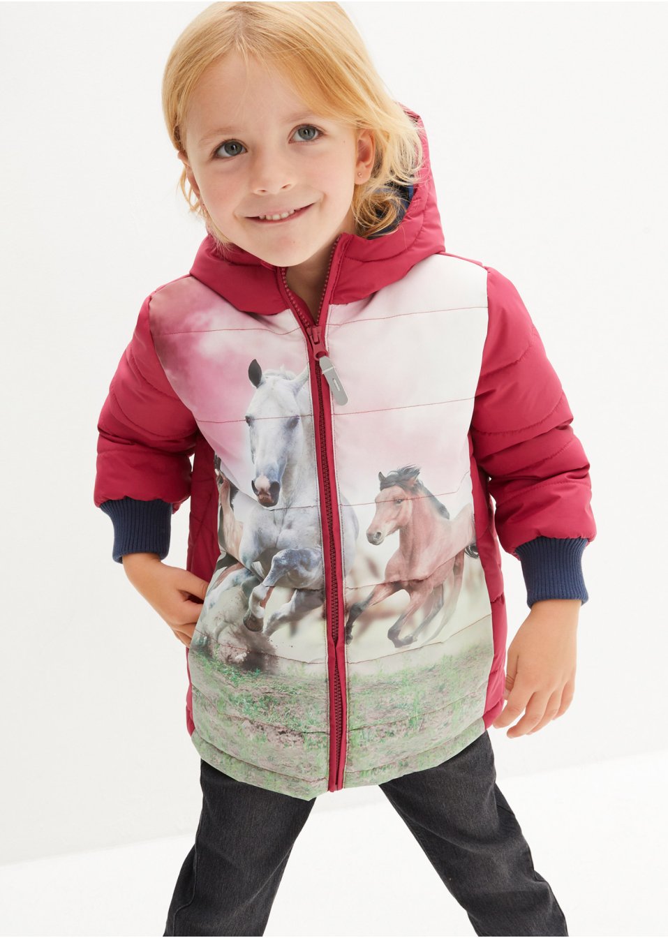 Veste hiver fille avec cheval, étanche et coupe-vent