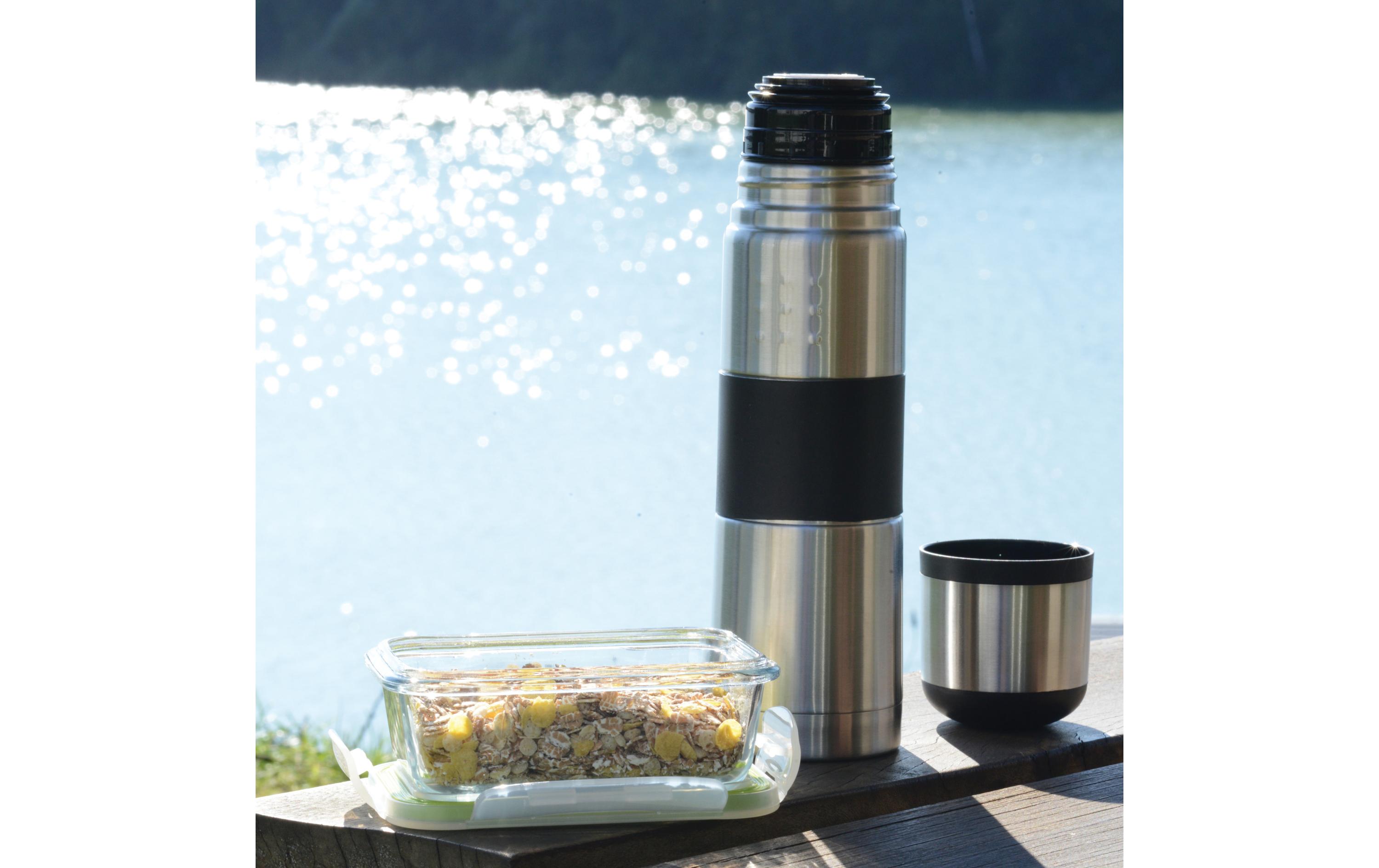 Thermoskanne Orion Line 1000 ml, Schwarz/SchwarzIsolierkanne aus Edelstahl