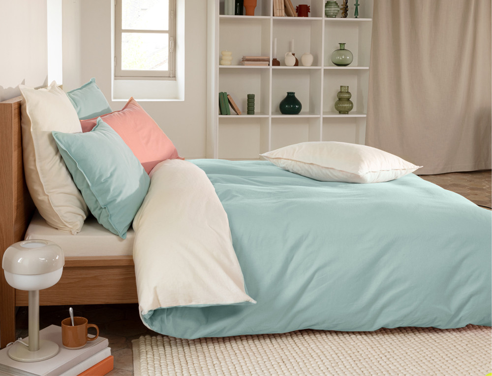 Housse de couette-Flanelle bicolore