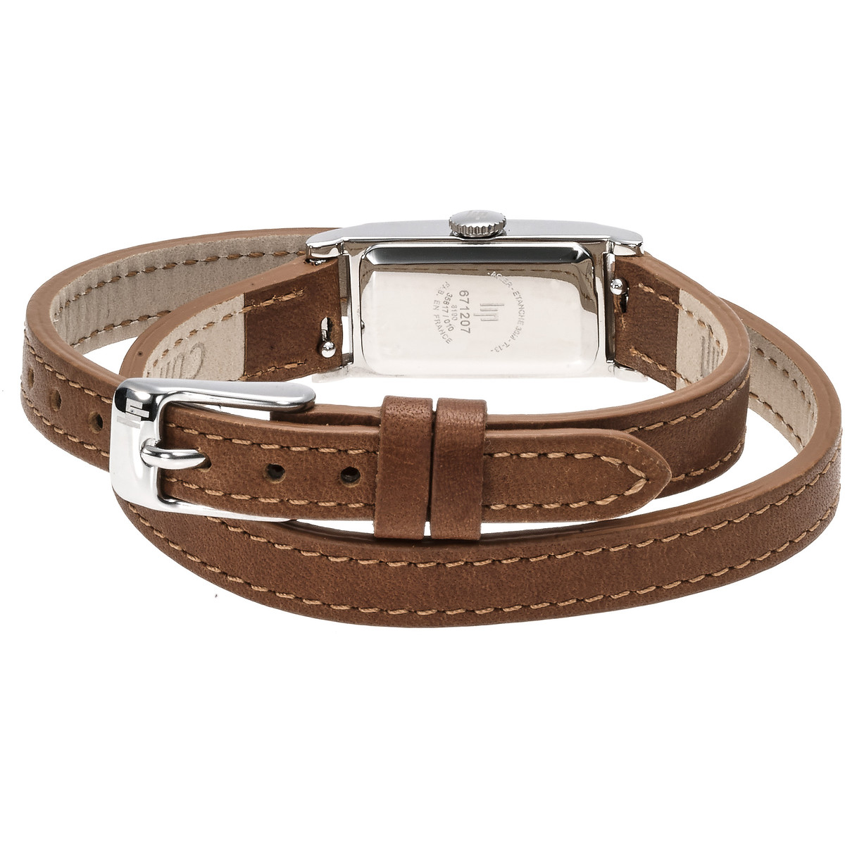 Montre Lip femme acier cuir marron