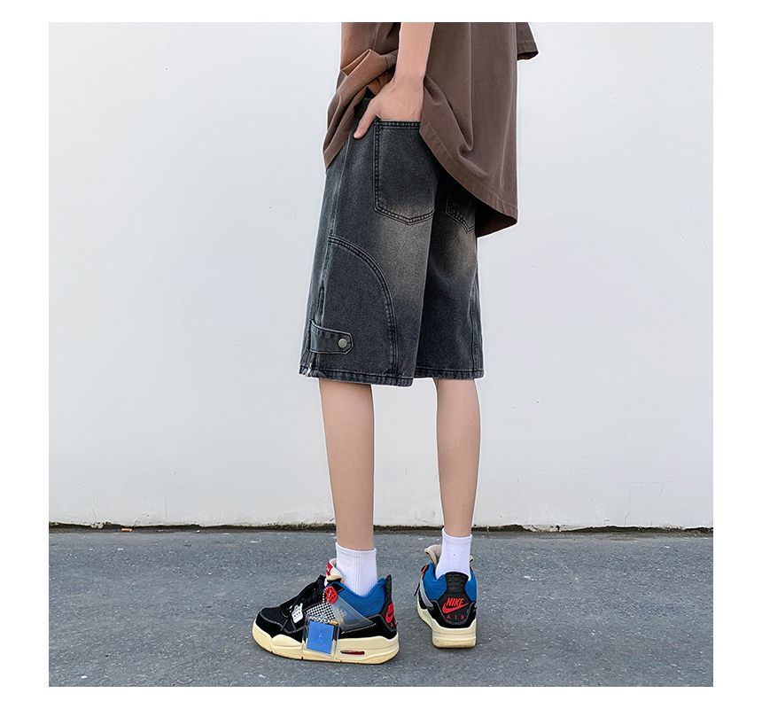 Nightbell - Bermudashorts met lage taille van denim