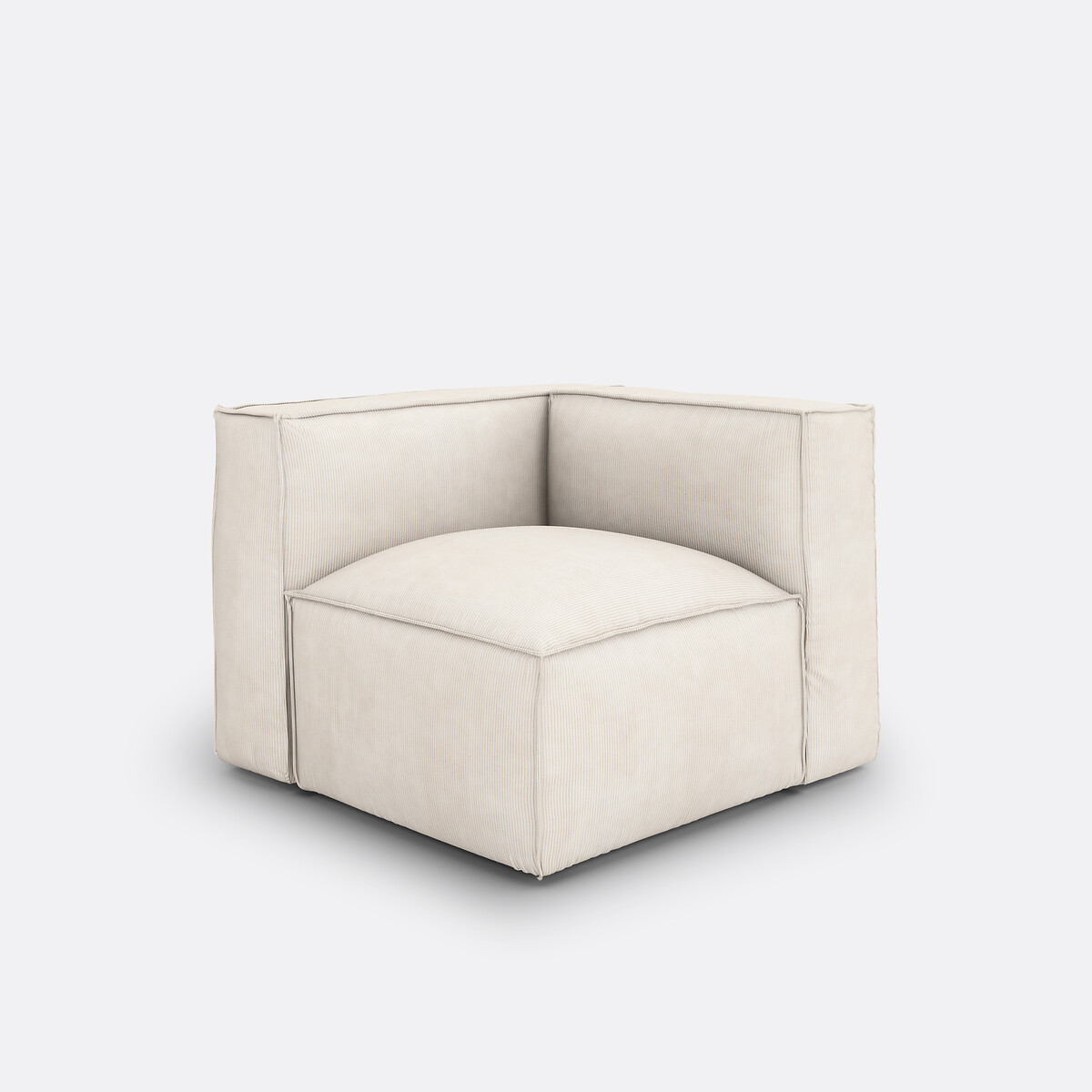 LA REDOUTE INTERIEURS<br>Canto modular de veludo canelado, Sete