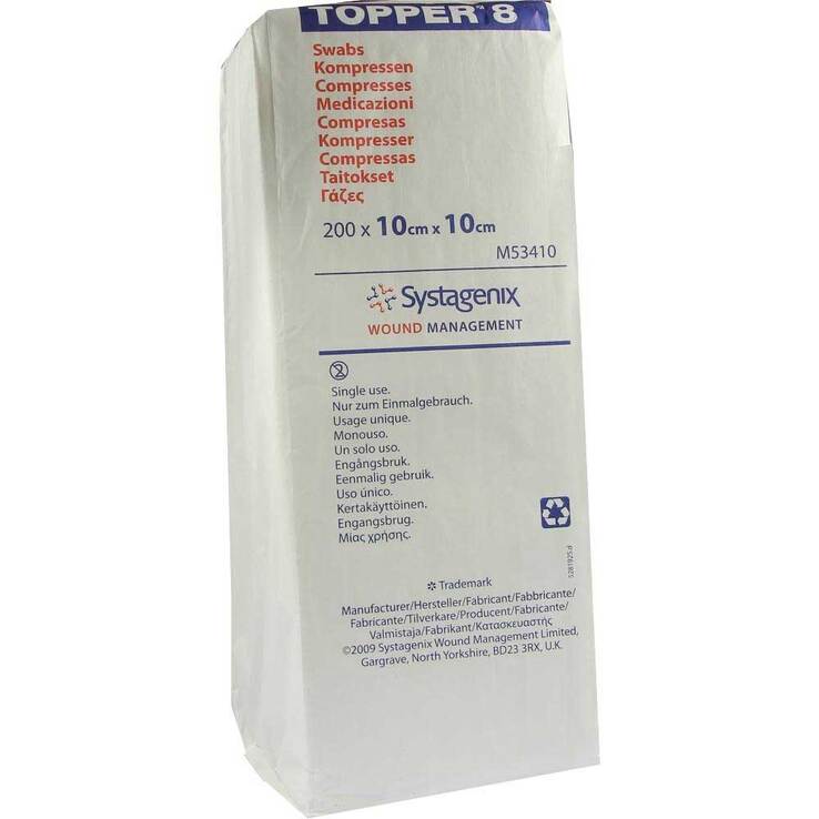 Topper 8 Kompresse unsteril 10x10 cm, 200 St