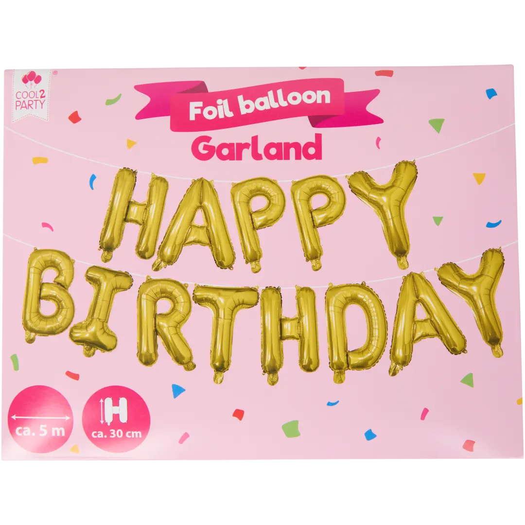 Guirlande de ballons mylar Cool2Party Happy Birthday