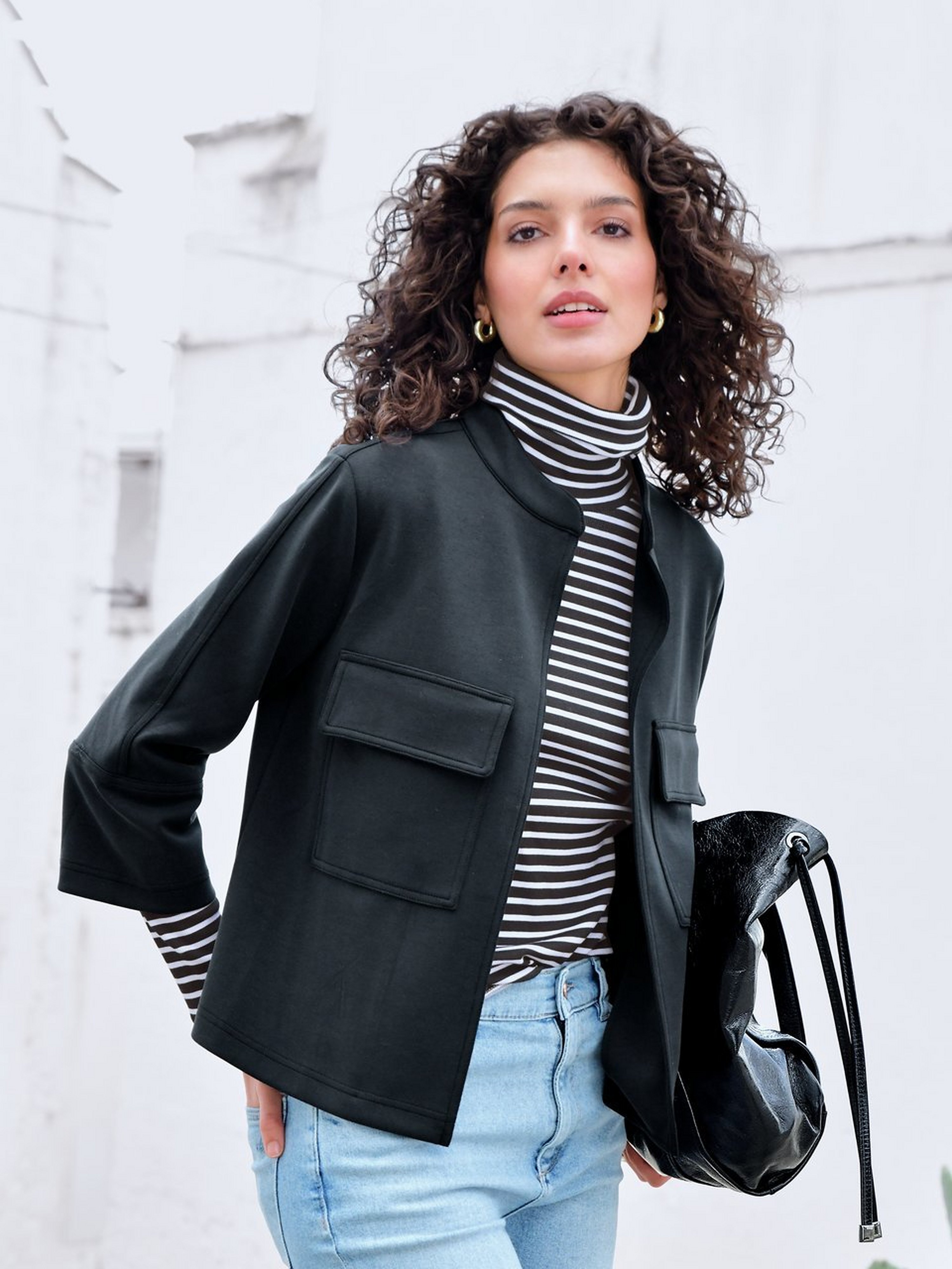 Jersey-Blazer mit 3/4-Arm