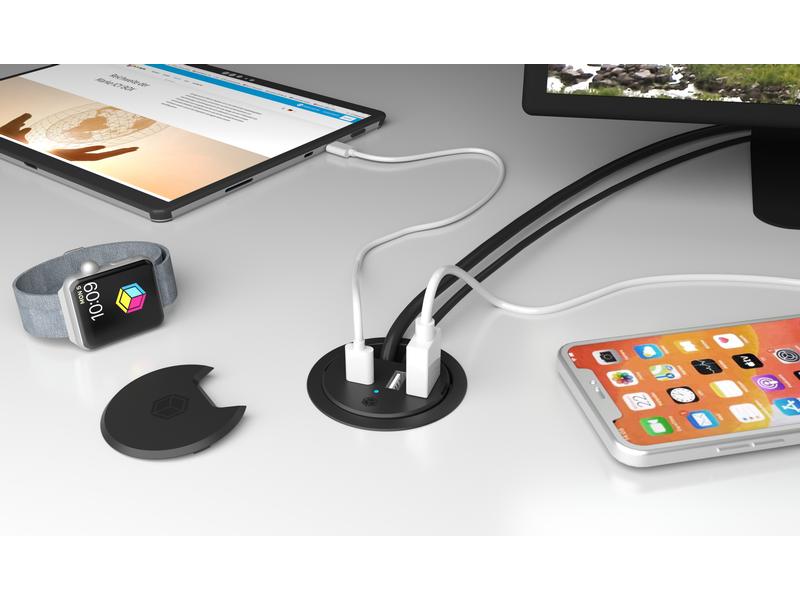 ICY BOX Tisch-Hub IB-HUB1407 USB Tischladegerät mit Power Delivery und Quick Charge