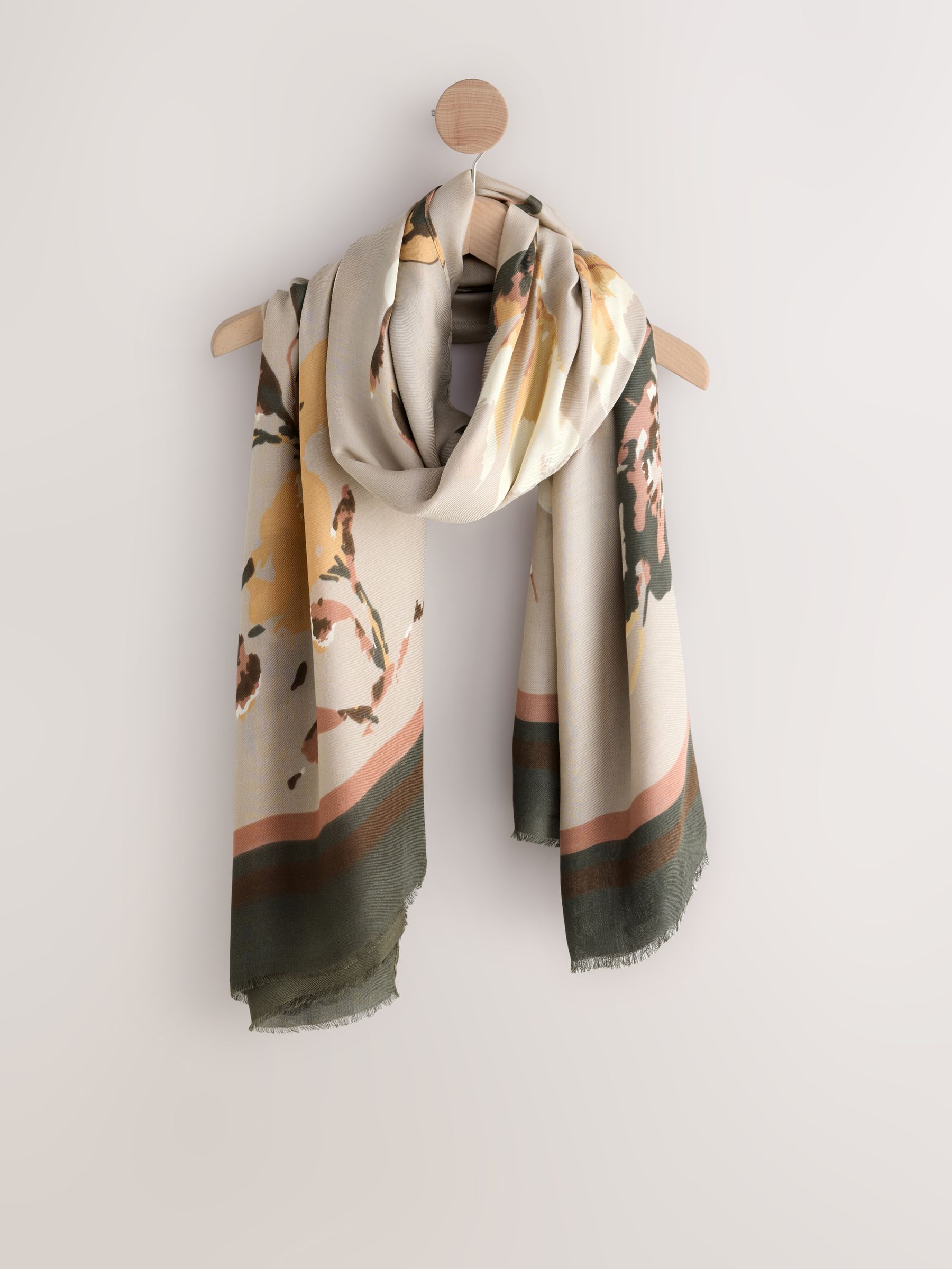 Autumnal Floral - Dunne sjaal met print