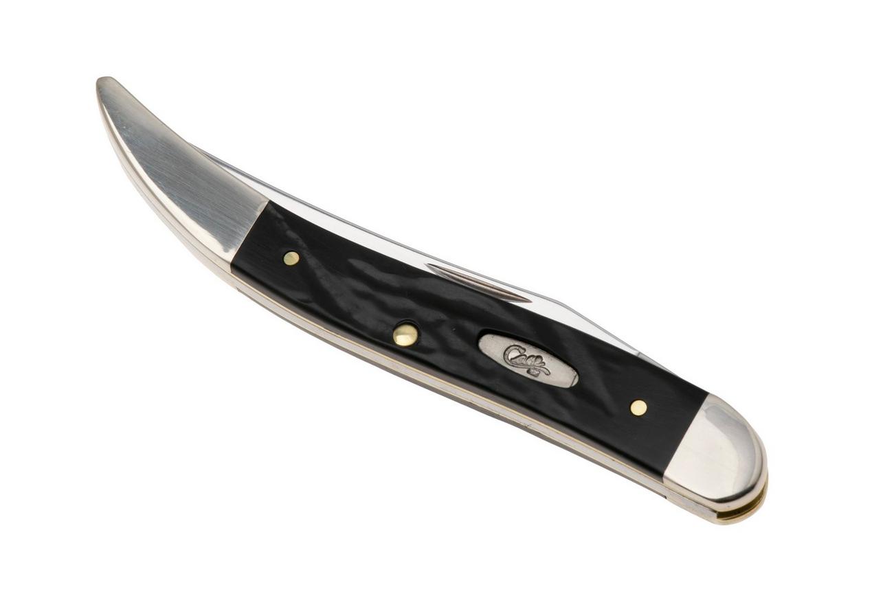 Case Medium Texas Toothpick Jigged Rough Black Synthetic, 18242, 610094 SS zakmes