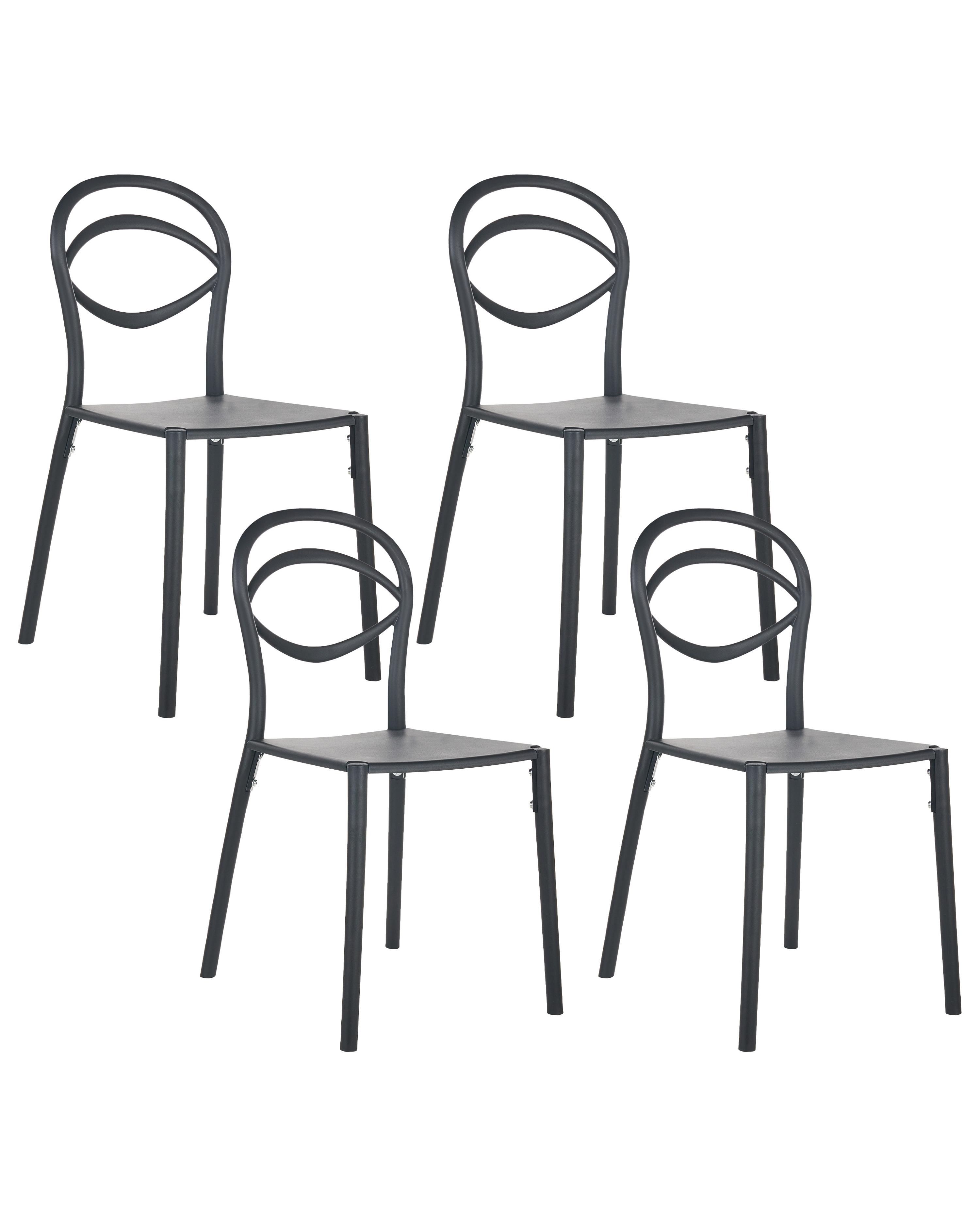 Set van 4 tuinstoelen COVOLO Zwart