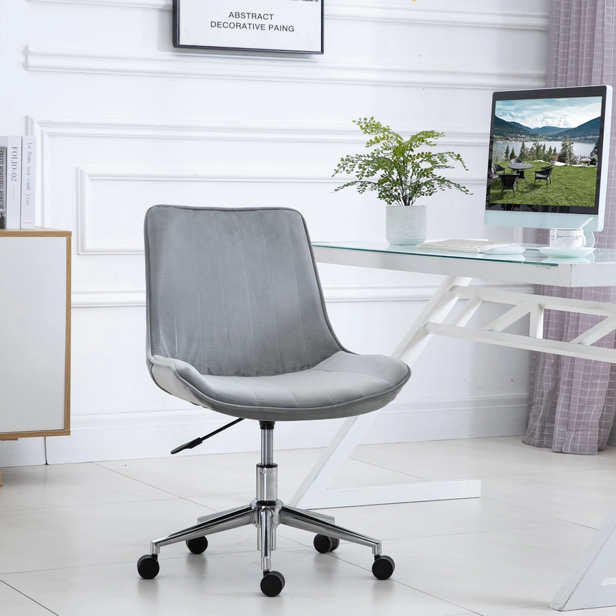HOMCOM Drehstuhl im Retro-Stil grau
