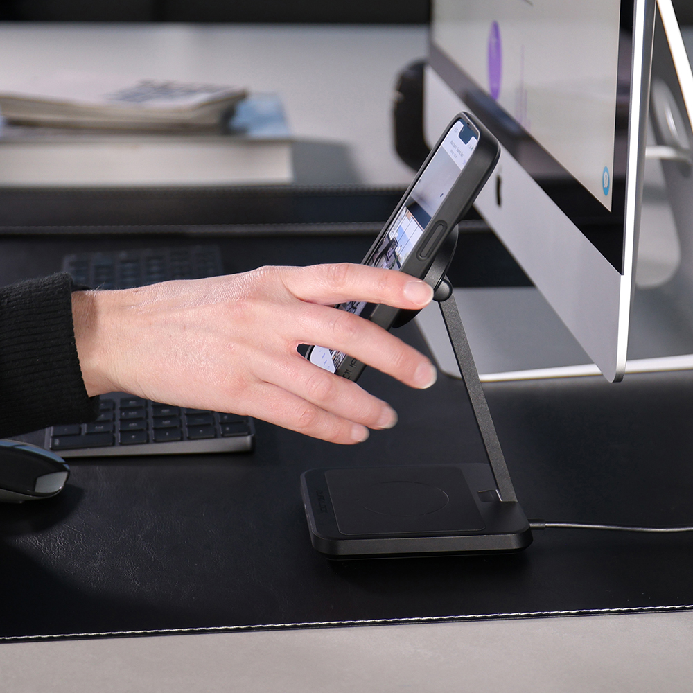 Quad Lock - Support bureau Mag Dual Desktop Wireless Charger Noir
