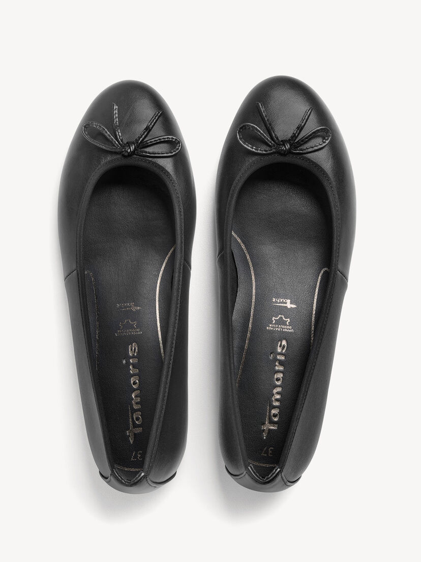 Leren Ballerina - zwart