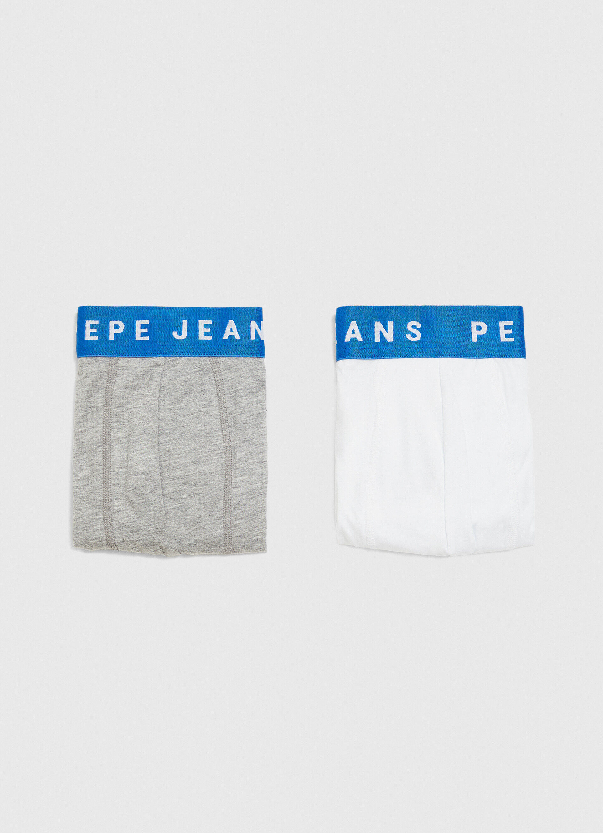 Conjunto de 2 cuecas boxer de algodão elástico - cinza mesclado