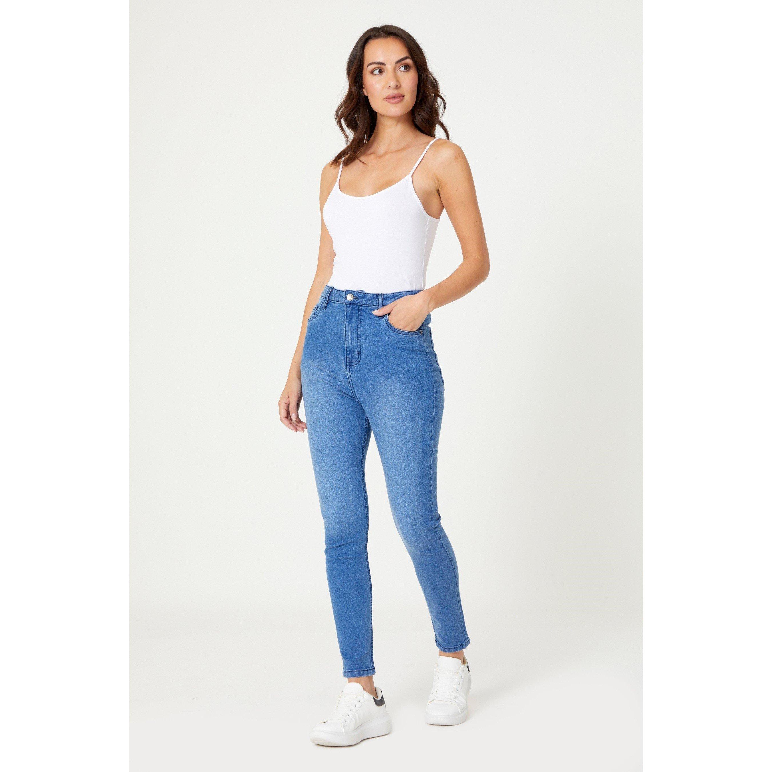 Be You Ladies Hallie High Waist Mid Wash Jean