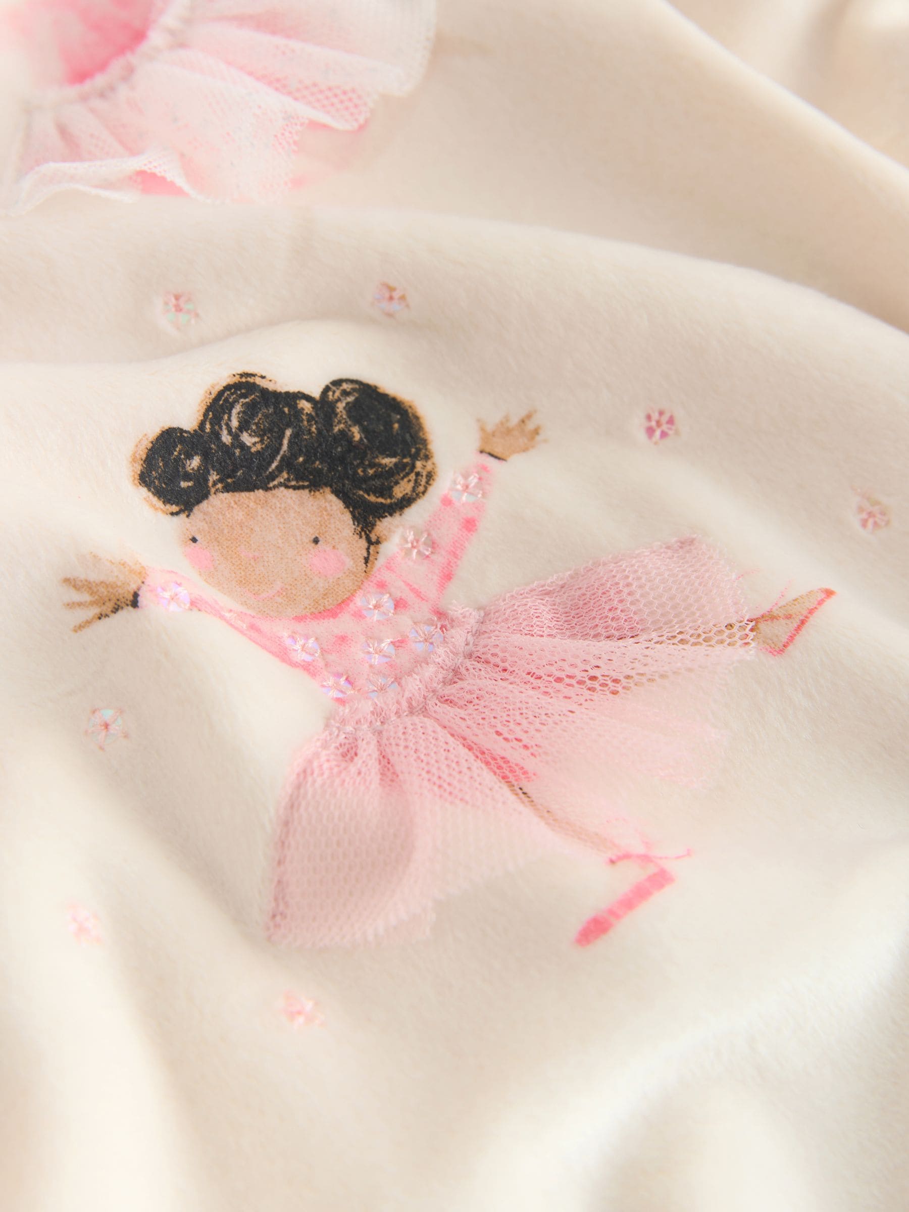 Ecru/roze ballerina - Behaaglijke fleece pyjama (9 mnd-10 jr)