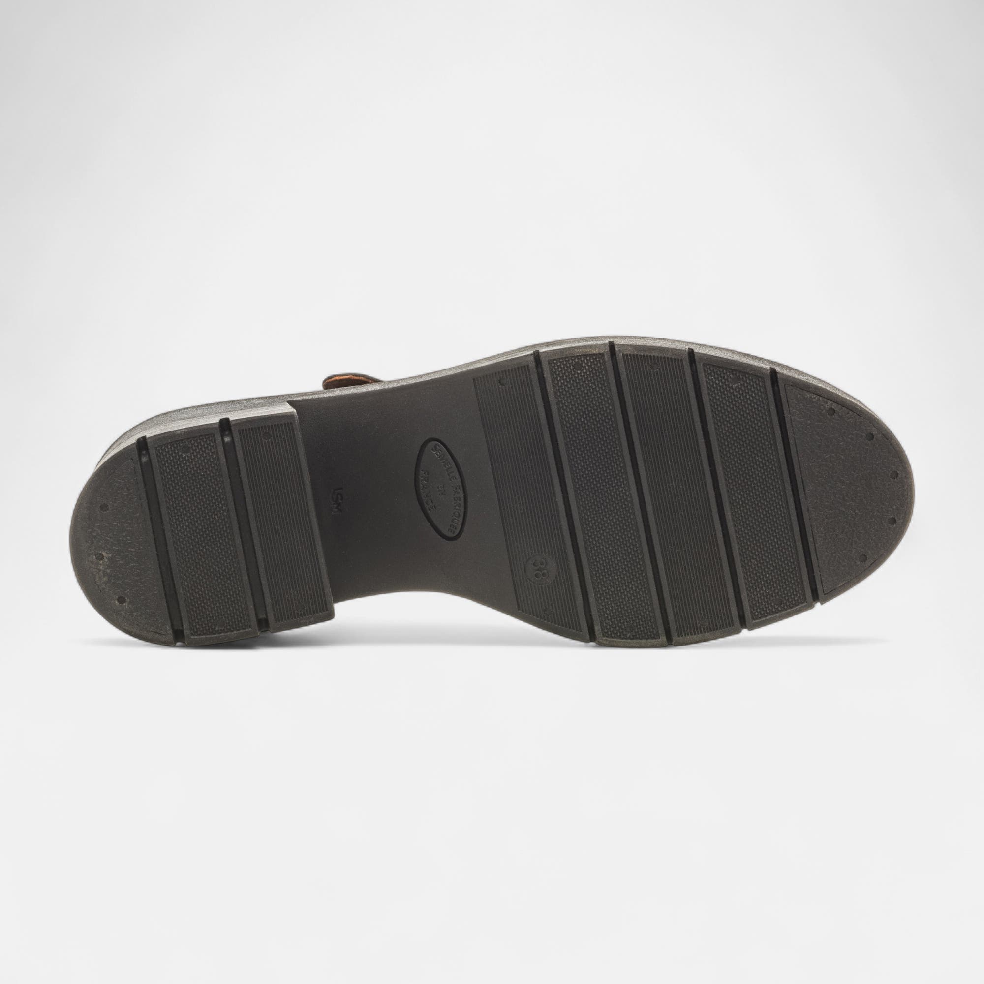 Babies à talon Femme en cuir noir