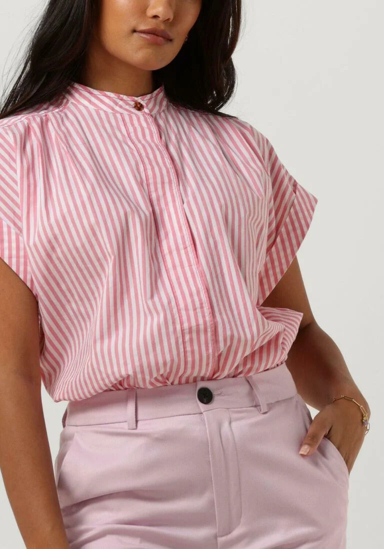 SCOTCH & SODA lichtroze scotch & soda blouse extended shoulder roll sleeve shirt