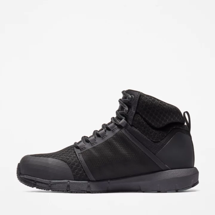 Bota de trabalho Radius com biqueira de liga leve para homem, na cor preta.