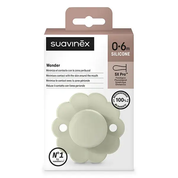 Suavinex, Wonder, Sucette réversible SXPRO 0/6mois Wonder - Almost aqua