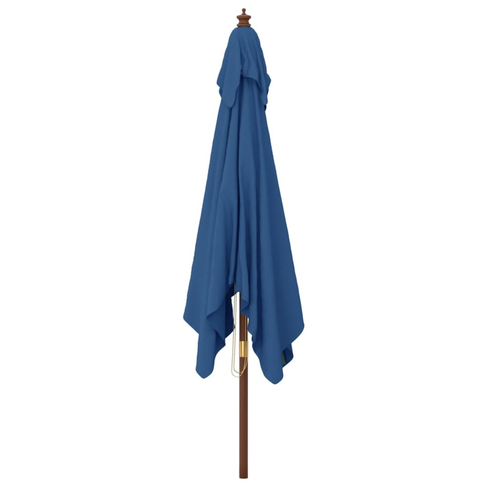 Parasol de jardin avec mât en bois 300 x 300 x 273 cm bleu