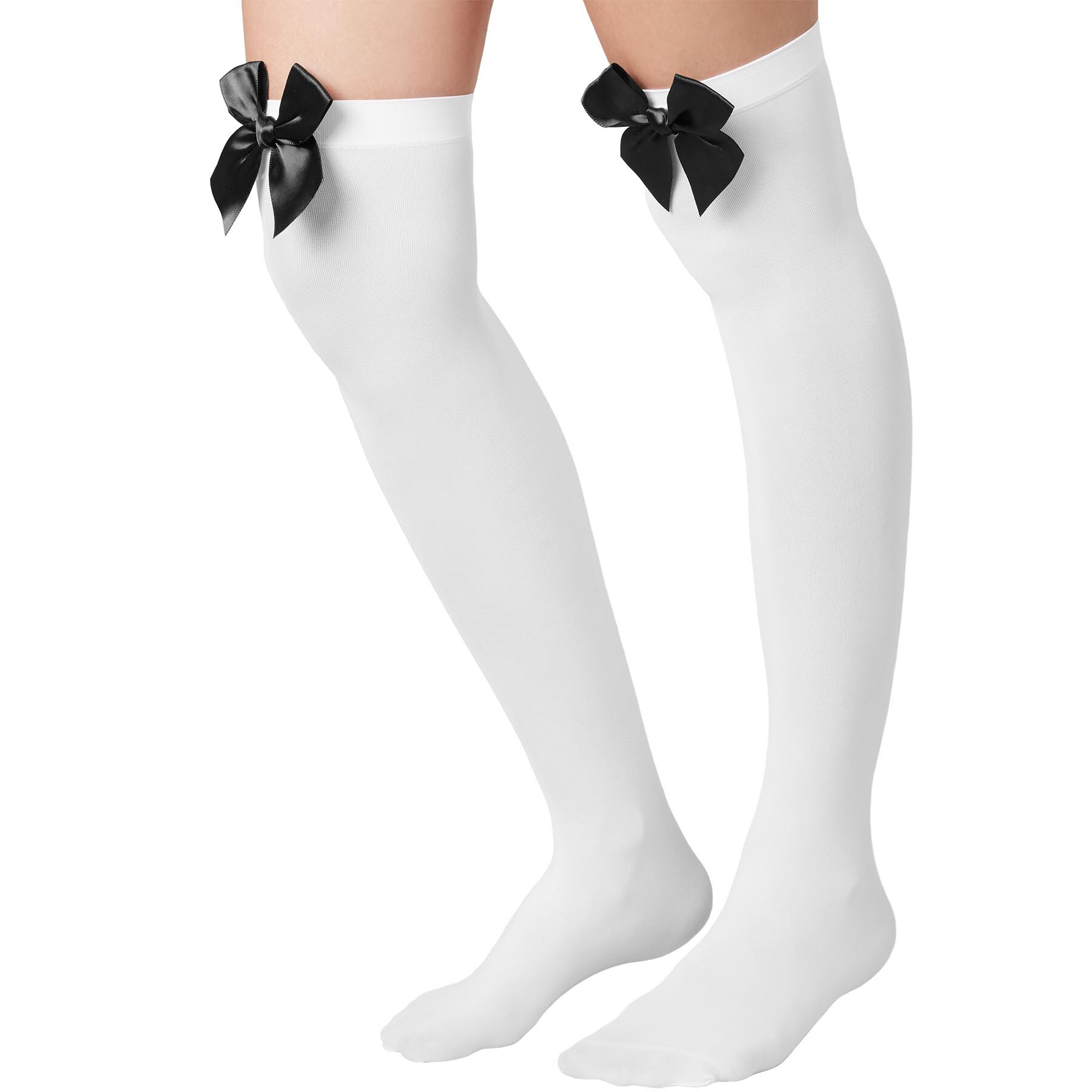 tectake® Overknee-Strümpfe mit schwarzer Schleife