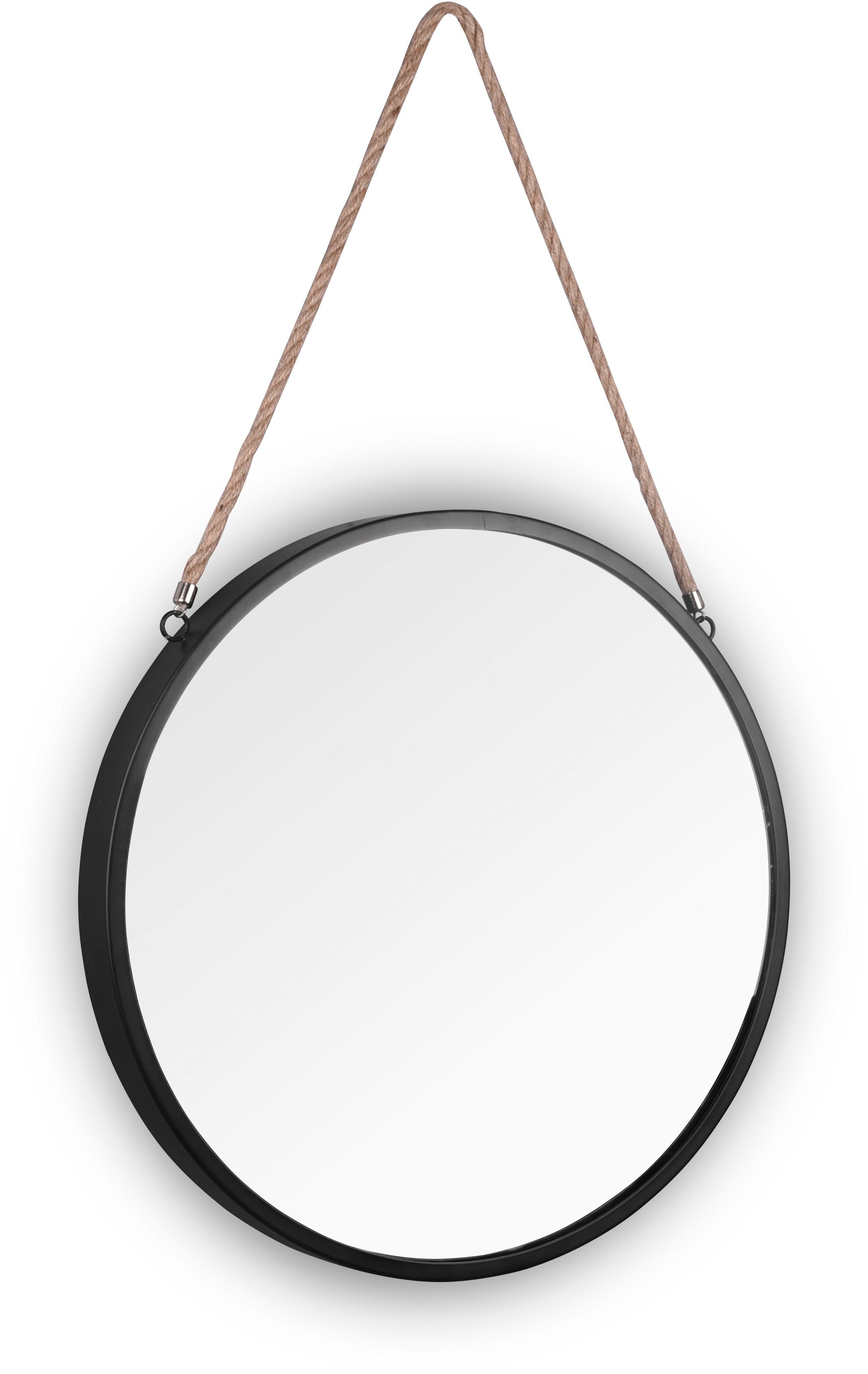 MIRRORS AND MORE Dekospiegel »Taira« Wandspiegel Ø 40 cm, lackiertes Metall mit Kordelband