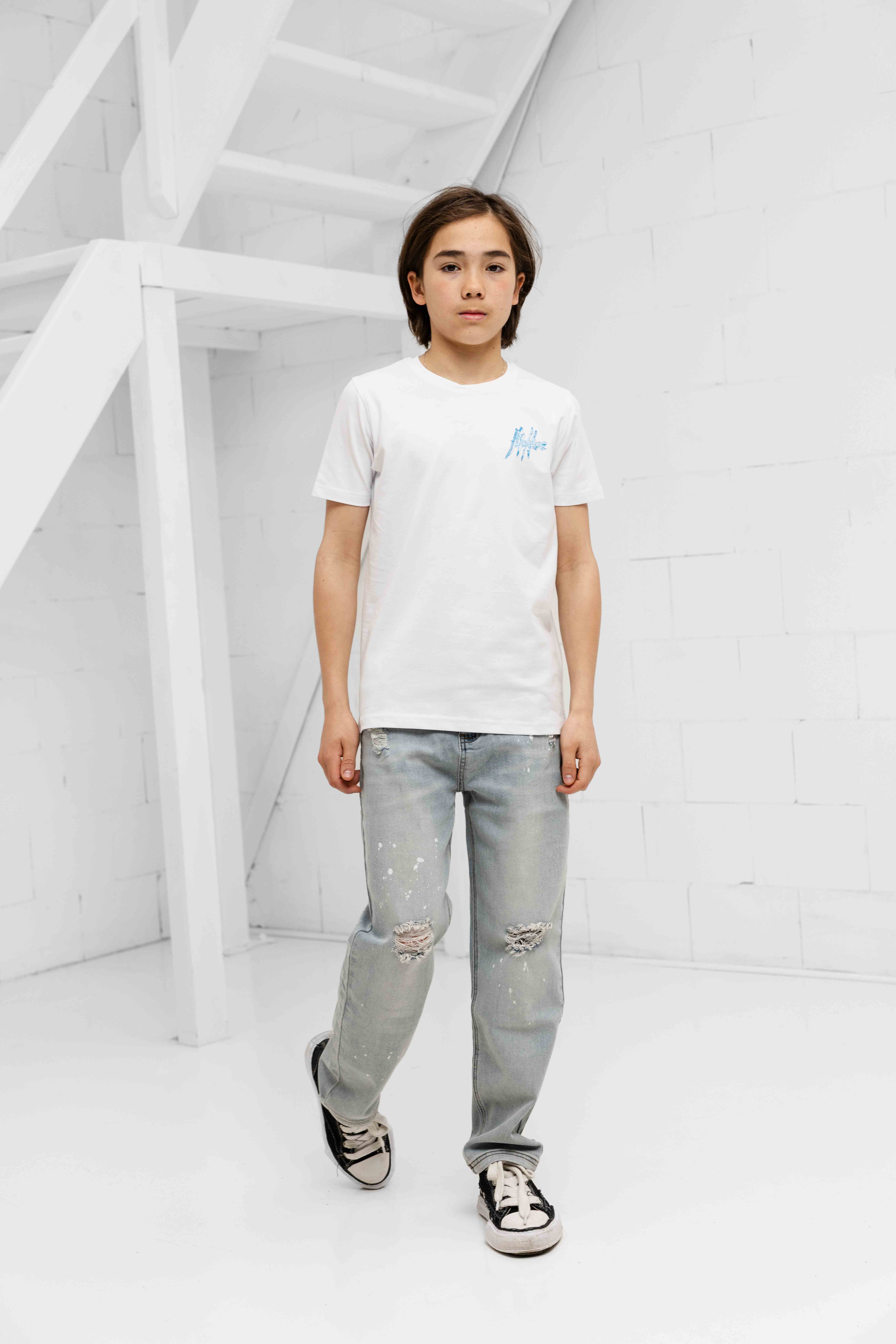 Malelions 3D Wave T-Shirt Kids Wit