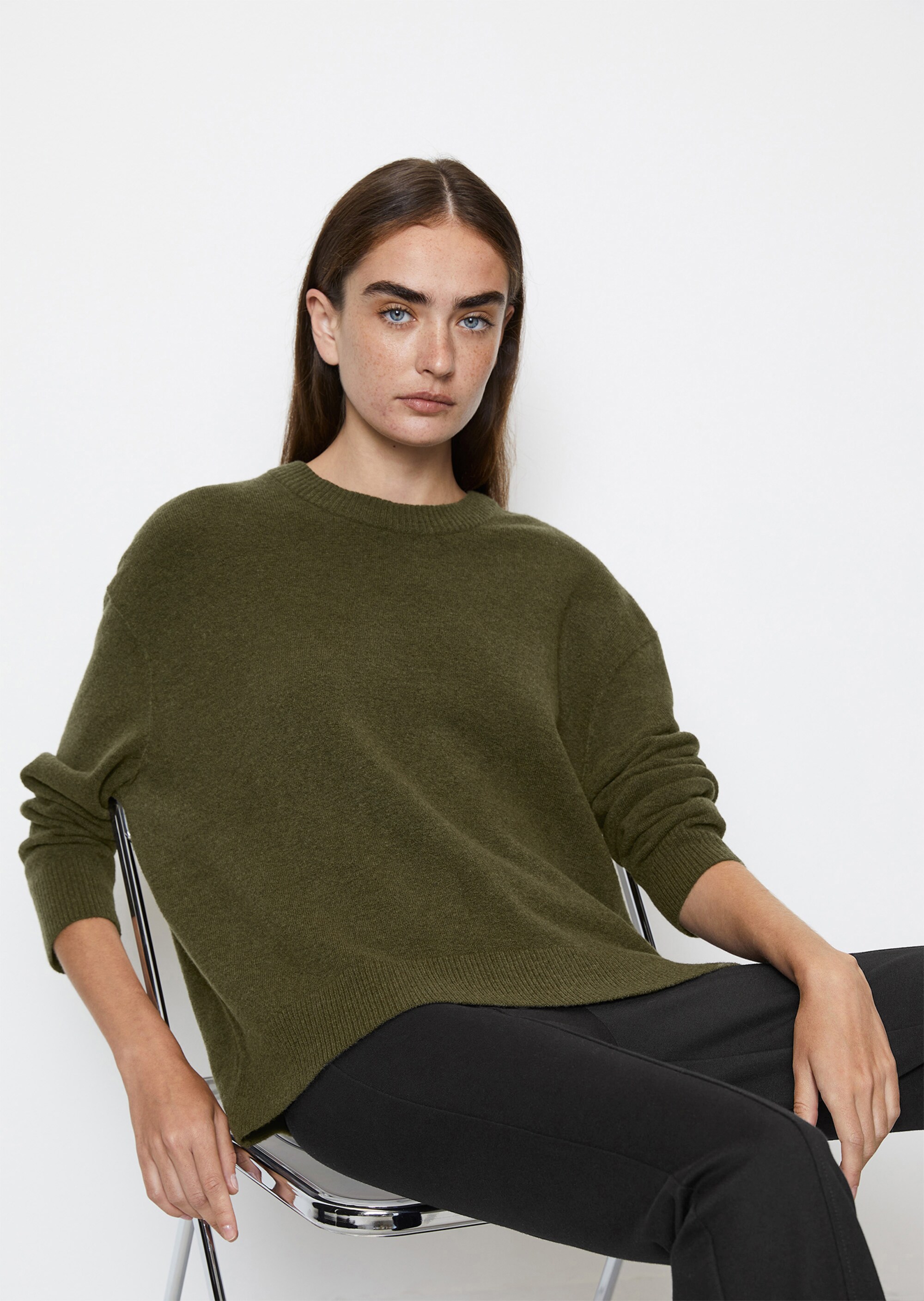 Strickpullover regularaus softem Schurwolle-Mix
