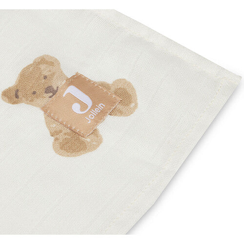 Jollein hydrofiele multidoeken 115x115 cm - teddy bear - 2st