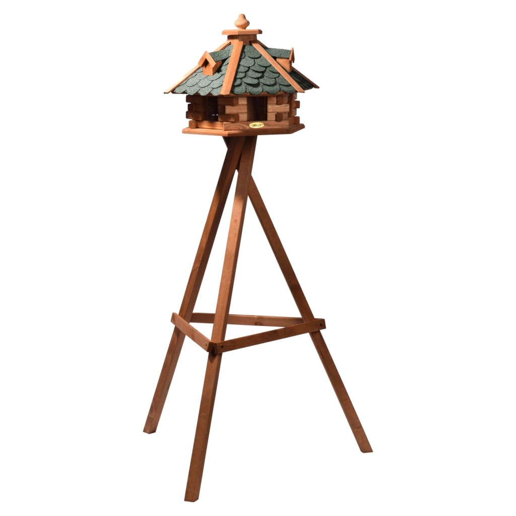 Maison à oiseaux hexagonale naturel et vert