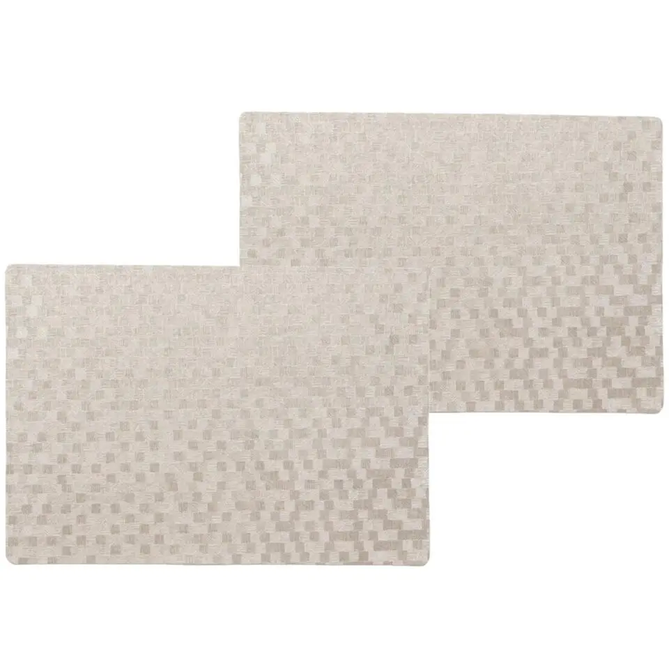 Wicotex tafel placemats Stones - 4x - PVC - taupe - 30 x 43 cm
