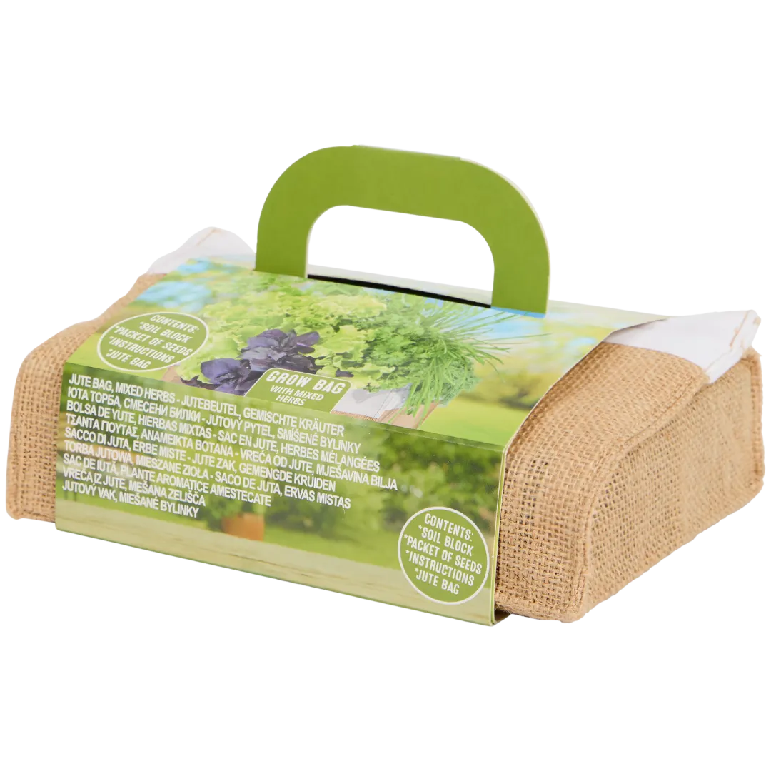 Kweekset in jute zak 25 x 18 x 18 cm | diverse varianten