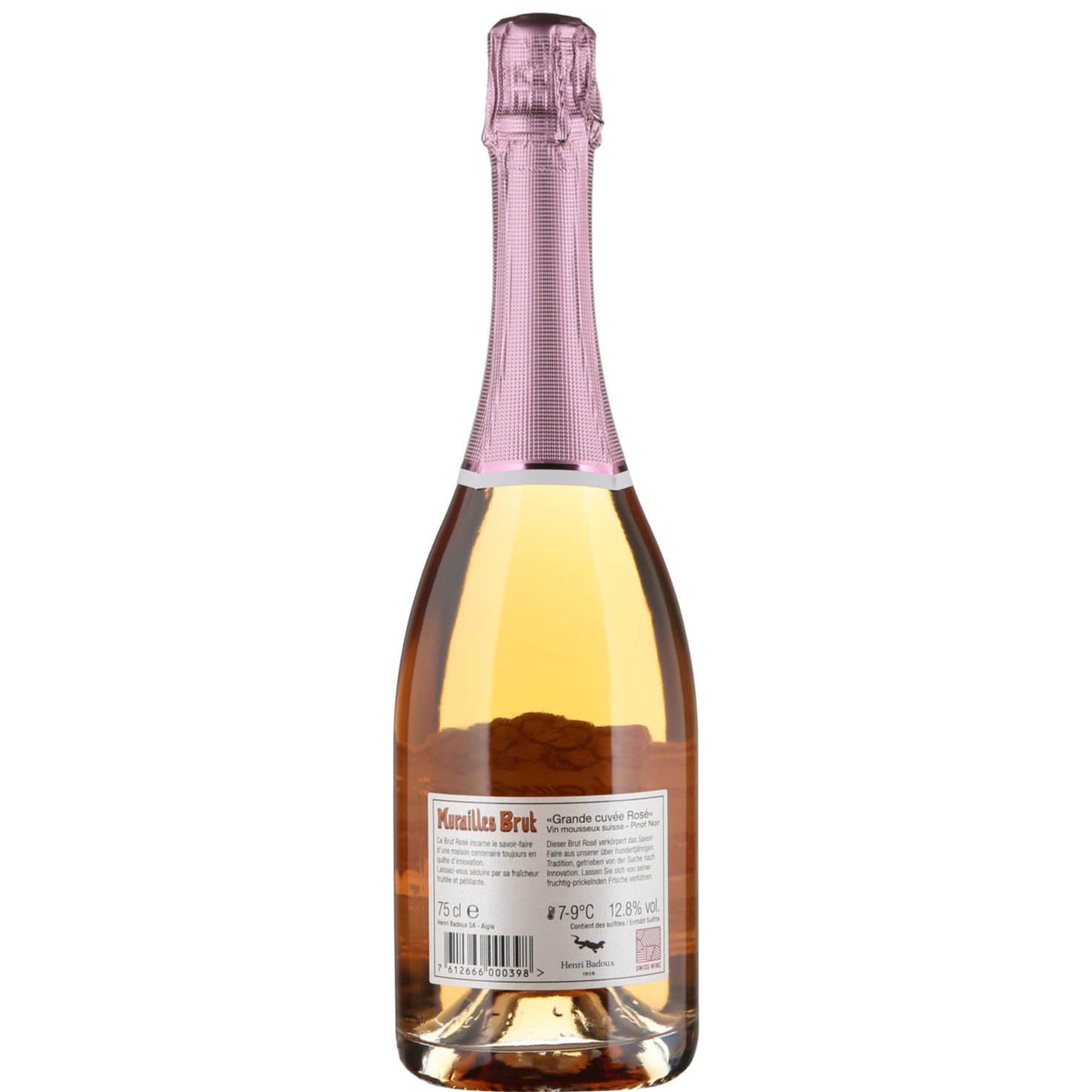 Vin Mousseux Suisse Rosé Murailles Henri Badoux, brut -75cl
