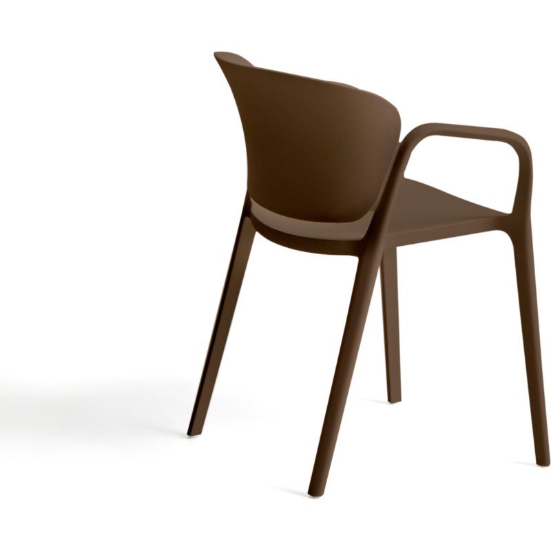 Chaise empilable d’extérieur Ania marron foncé
