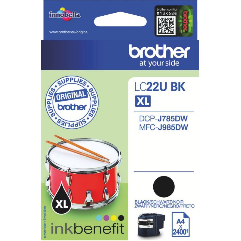 Cartouche Brother LC22U noire pour imprimante jet d'encre